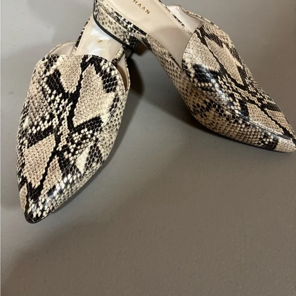 Cole Haan Women's Snakeskin Mules - Black and Cream - Picture 5 of 6